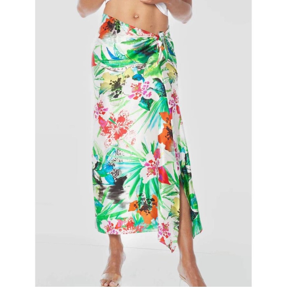 Anatomie Florentina Euphoric Floral Sarong Wrap Skirt Made in Italy Size 2 L XL